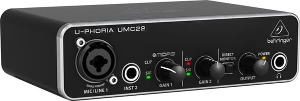Behringer UMC22 kompletterande musikutrustning Konsert/Studio Pre-amp
