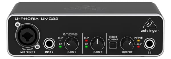 Behringer UMC22 lisämusiikkilaitteisto Konsertti/Studio Esivahvistin