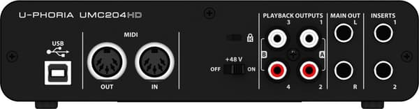 Behringer UMC204HD kompletterande musikutrustning