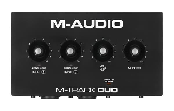 M-AUDIO M-Track Duo USB Ljudgränssnitt Crystal förförstärkare 16 bitar 48 kHz Svart