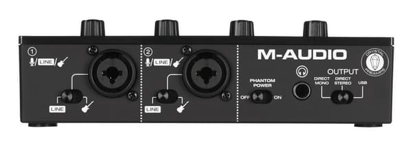 M-AUDIO M-Track Duo USB Ljudgränssnitt Crystal förförstärkare 16 bitar 48 kHz Svart