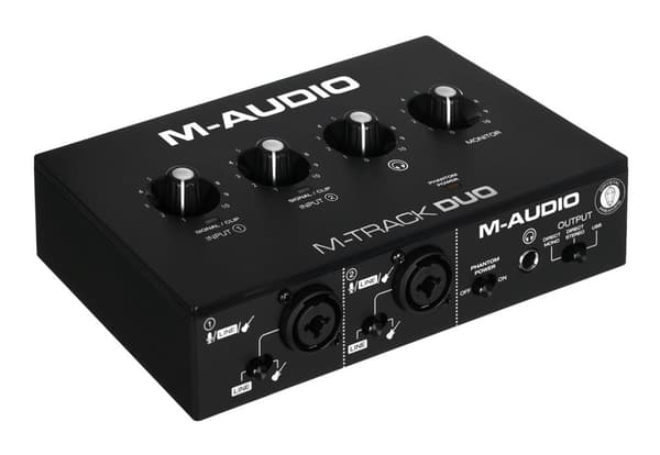 M-AUDIO M-Track Duo USB Ljudgränssnitt Crystal förförstärkare 16 bitar 48 kHz Svart