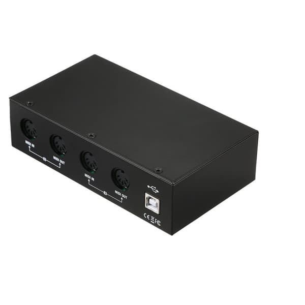 USB MIDI-interface, 4 IN/4 OUT porte, understøtter 64 MIDI-kanaler,A