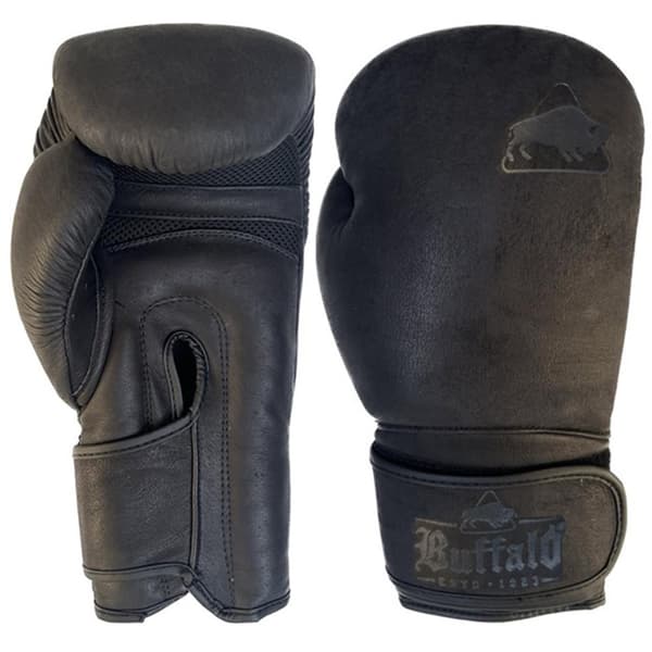 Buffalo Leather bokshandschoenen zwart