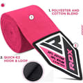 Miniatyrbild 2 av 4: RDX Elasticated Hand Wraps - Rosa - Boxning Kickboxning - Kolfiber - 4,5 meter