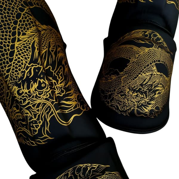 WarHouse Benskydd Dragon Svart/Guld M