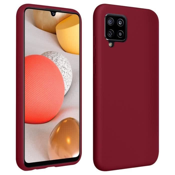 Samsung Galaxy A42 5G Mjukt Silikonfodral Soft Touch Finish Burgundy Red