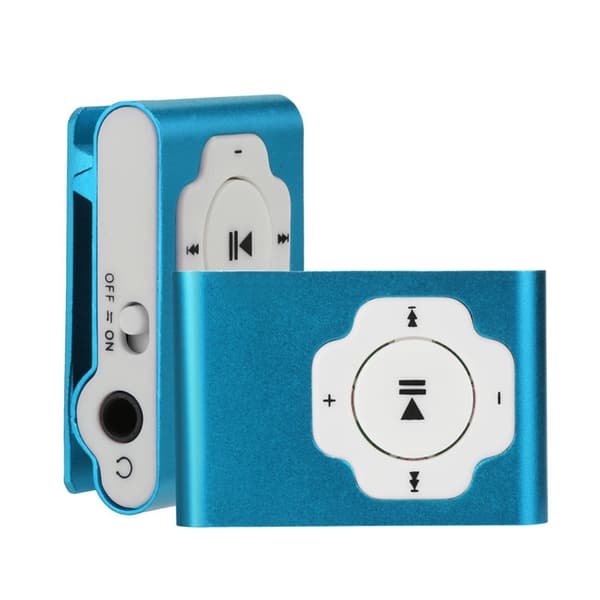 Mini Cube Mp3 Player Support Tf-card / Micro Sd Genopladeligt Bærbar nøglemusik med kødal klip blå