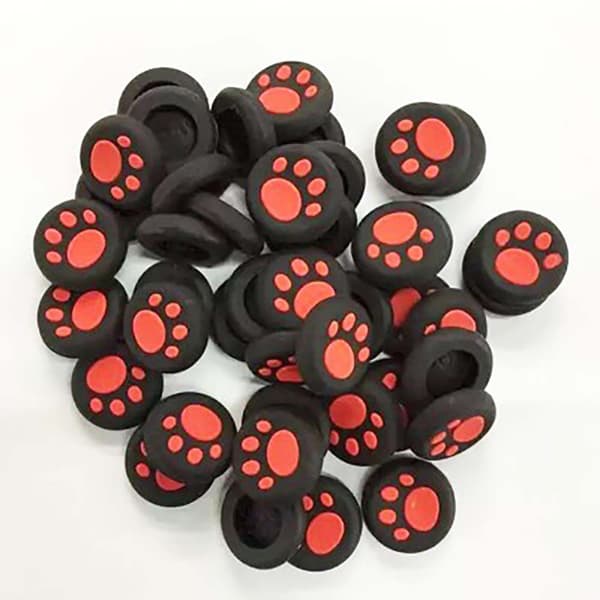 Cute Cat Claw ThumbStick Silikone knap greb hætte taske til Nintend Switch SONY PS4 Controller rød