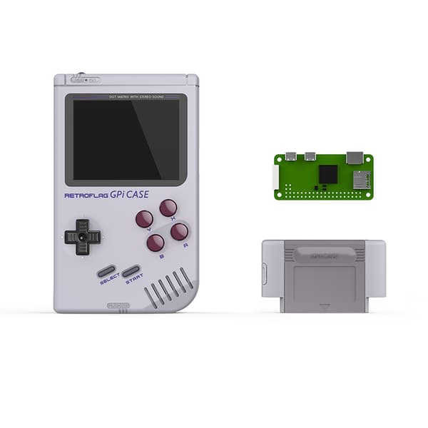 Retroflag GPi CASE Gameboy for Raspberry Pi ZERO W med Safe Shutdown Som vist