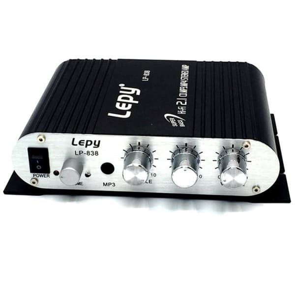 2.0  Højttaler LP-838 Mini 2.1 Channel Powerforstærker Super Bass sort_Lepy838