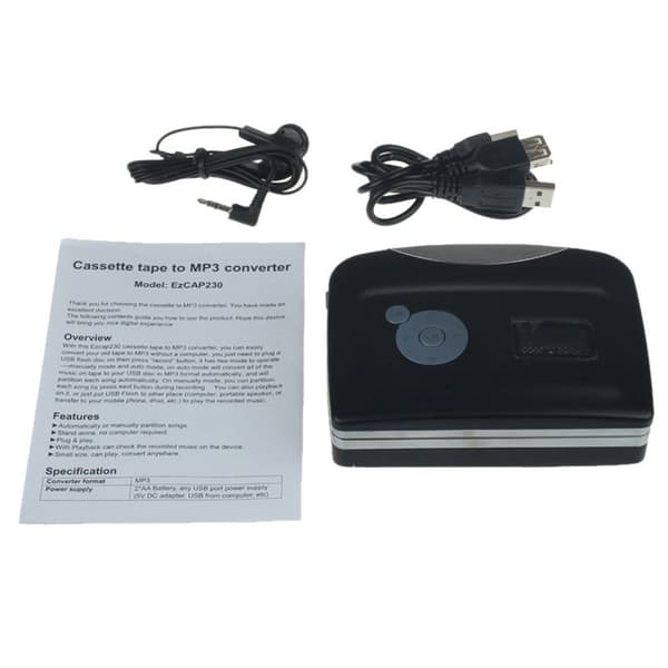 Tape til Audio MP3 Cassette Player – Sort