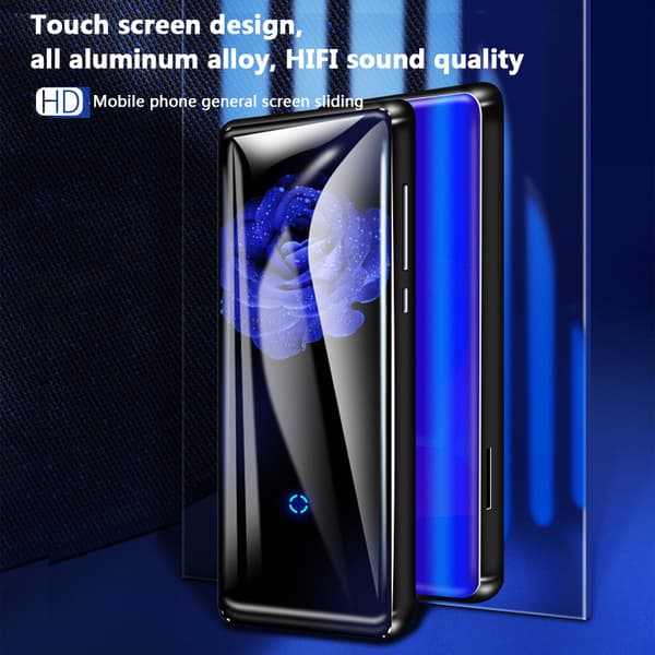 Bærbar HiFi Bluetooth MP3 Music Player HD Touch Screen Video med højttaler FM Radio Blue 8G
