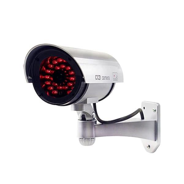 Dummy Bullet Camera med IR LED Fake Simulation CCTV Silver