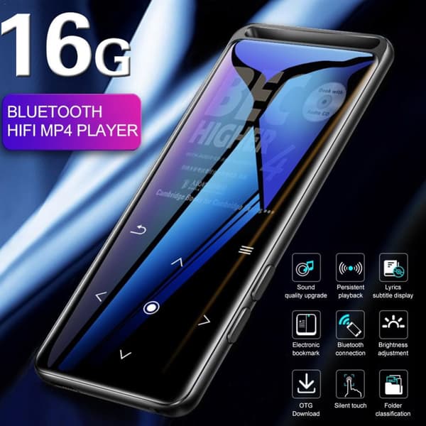 M6 Bluetooth-kompatibelt Lossless Mp3mp4 Player 10 Brightness indstilling Mp5mp6 Walkman Fm Radio Ebook Voice Recorder Support Tf Card 64G