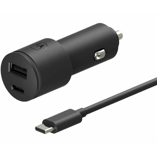 Biloplader Motorola 1XUSB A+C Sort