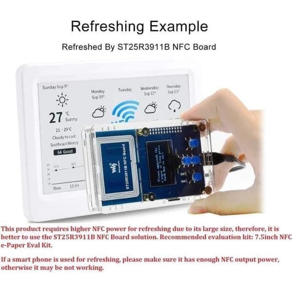 Bästa e-läsare 7,5 tum NFC-driven e-papperdisplay