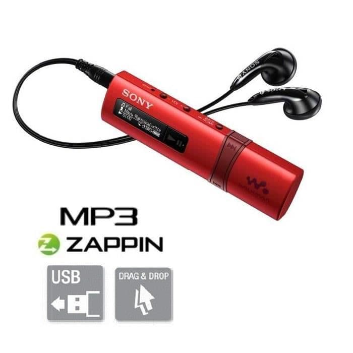 SONY - Walkman ljudspelare USB-nyckel + röd FM-radio