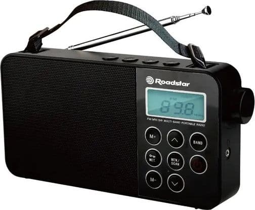 Roadstar TRA-2340PSW, Henkilökohtainen, AM, FM, PLL, SW, LCD, Sininen, 3,5 mm, Musta