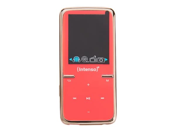 Intenso Video Scooter BT, MP3-soitin, 16 GB, LCM, USB 2.0, Vaaleanpunainen, Mukana kuulokkeet