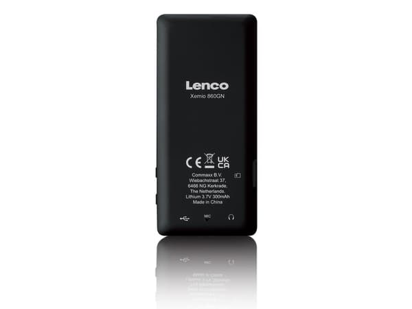 Lenco Xemio-860GN, MP3-spelare, 8 GB, LCD, 60 g, Svart, Lime, Hörlurar