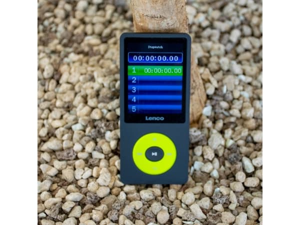 Lenco Xemio-860GN, MP3-spelare, 8 GB, LCD, 60 g, Svart, Lime, Hörlurar