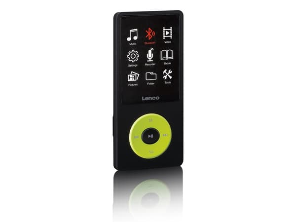 Lenco Xemio-860GN, MP3-spelare, 8 GB, LCD, 60 g, Svart, Lime, Hörlurar