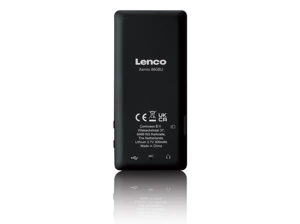 Lenco Xemio-860BU, MP3-spiller, 8 GB, LCD, 60 g, Sort, Blå, Hodetelefoner