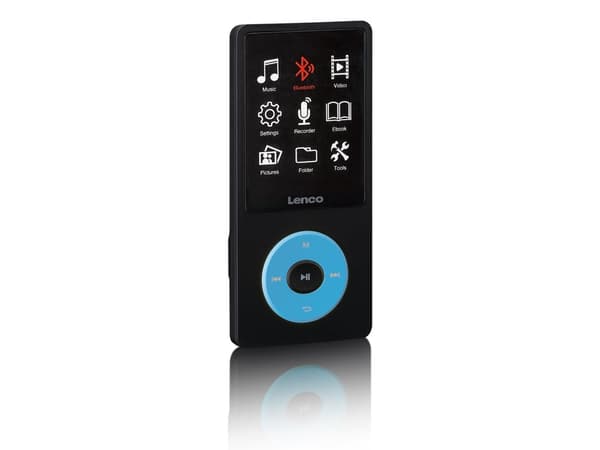Lenco Xemio-860BU, MP3-spiller, 8 GB, LCD, 60 g, Sort, Blå, Hodetelefoner