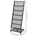Miniatyrbillede 5 af 5: vidaXL magasinholder 47,5 x 43 x 133 cm sort A4