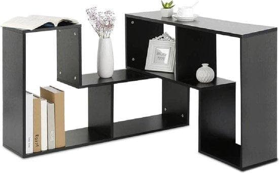 Modulärt fackskåp - 2 fack - hörnskåp - Justerbart - TV -skåp - Bokhylla - Bokstativ - Modern - Svart