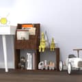 Miniatyrbild 9 av 9: vidaXL Tidningsställ för barn brun ek 71x30x78,5 cm konstruerat trä