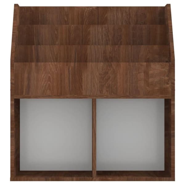 vidaXL Tidningsställ för barn brun ek 71x30x78,5 cm konstruerat trä