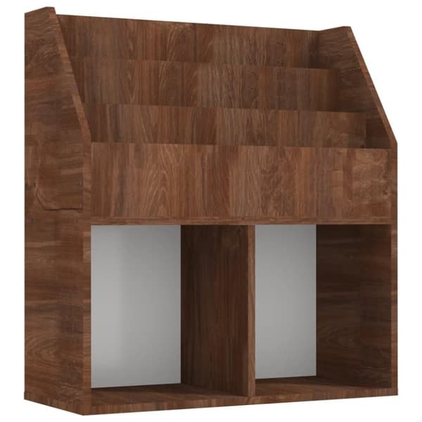 vidaXL Tidningsställ för barn brun ek 71x30x78,5 cm konstruerat trä