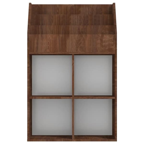 vidaXL Tidningsställ för barn brun ek 71x30x114 cm konstruerat trä