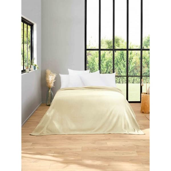 100 % ren jungfrulig ullfilt "Champery" Toison d'Or - blekt Champery - 240 x 260 cm