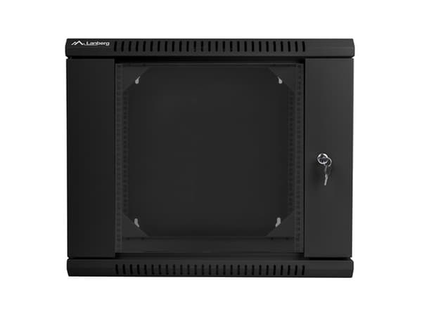TWO-SECTION WALL-HUNG RACK CABINET 19" 9U 600X600 BLACK LANBERG (FLAT PACK)