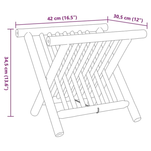 vidaXL magasinholder 42x30,5x34,5 bambus