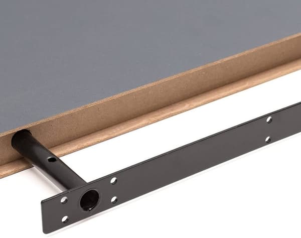 Rootz Set med 2 vägghyllor - Bokhyllor - Displayhyllor - Fuktbeständig, Enkel installation, Rymmer upp till 10 kg - Mörkgrå - 120x22,9x3,8 cm