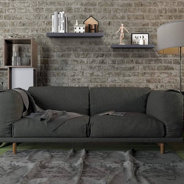 Rootz Set med 2 vägghyllor - Bokhyllor - Displayhyllor - Fuktbeständig, Enkel installation, Rymmer upp till 10 kg - Mörkgrå - 120x22,9x3,8 cm