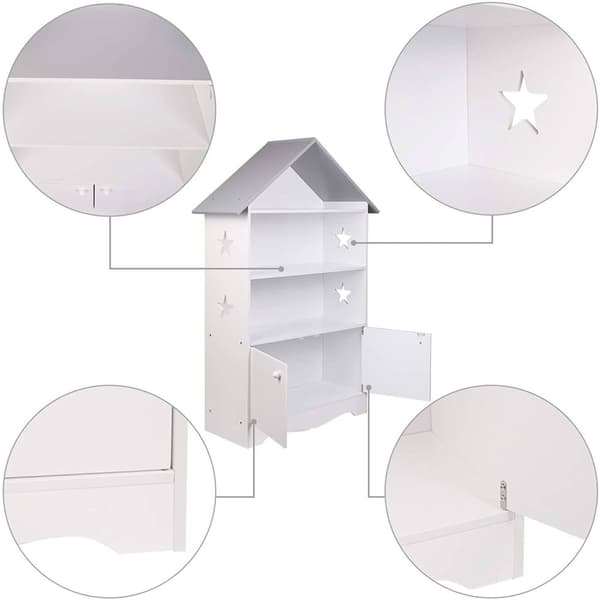 Rootz lasten kirjahylly - Lasten säilytyshylly - Lastenhuoneen järjestäjä - Kestävä E1 MDF - Turvallinen ja vakaa - Helppo koota - 28,3 cm x 115 cm x