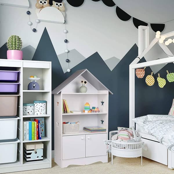 Rootz lasten kirjahylly - Lasten säilytyshylly - Lastenhuoneen järjestäjä - Kestävä E1 MDF - Turvallinen ja vakaa - Helppo koota - 28,3 cm x 115 cm x