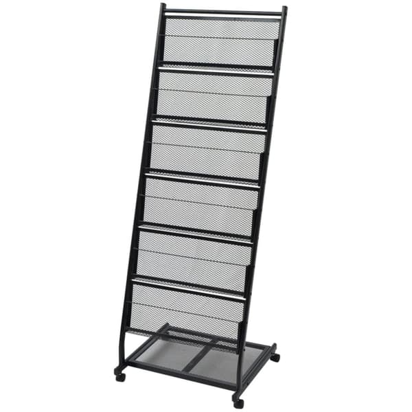 vidaXL magasinholder 47,5 x 43 x 133 cm sort A4 -  Magasinholdere