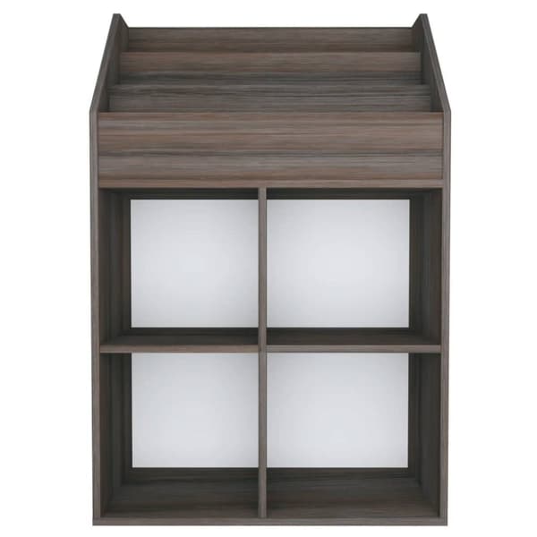 vidaXL magasinholder til børn 71x30x114 cm spånplade grå og sonoma-eg -  Magasinholdere