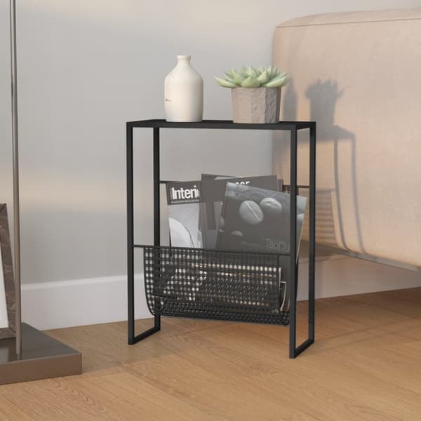 vidaXL magasinholder 35x15x45 cm stål sort - Magasinholdere