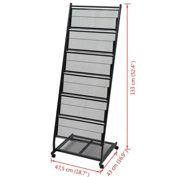 The Living Store magasinholder 47,5 x 43 x 133 cm sort A4 -  Magasinholdere