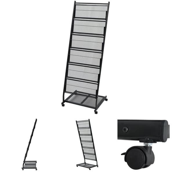 The Living Store magasinholder 47,5 x 43 x 133 cm sort A4 -  Magasinholdere