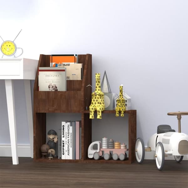 The Living Store Lasten lehtiteline ruskea tammi 71x30x78,5 cm tekninen puu -  Lehtitelineet