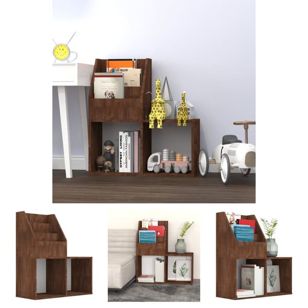 The Living Store Lasten lehtiteline ruskea tammi 71x30x78,5 cm tekninen puu -  Lehtitelineet