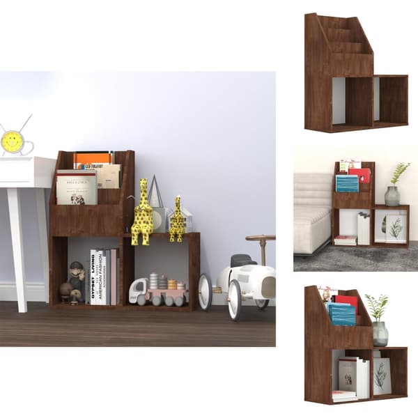 Magasinholdere - Living magasinholder til børn 71x30x78,5 cm konstrueret træ brunt eg